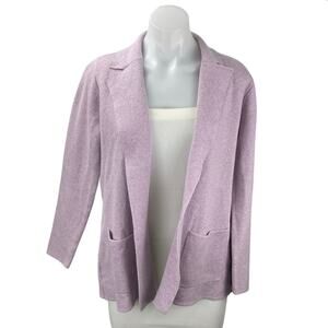 LOFT Women's Purple Long Sleeve Open Front Collared Cardigan Sweater Top Size S